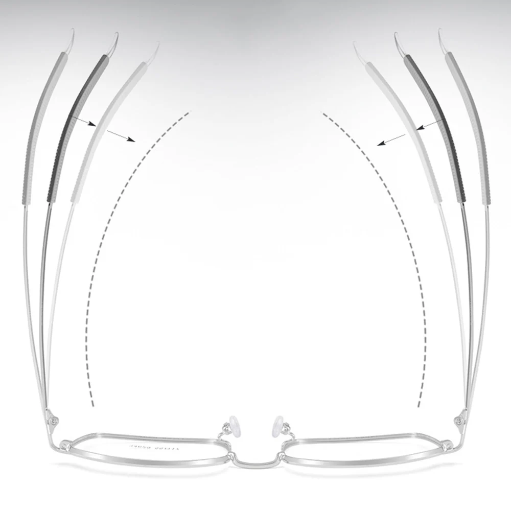 Unisex Metal Business Rectangle Glasses with Prescription Lenses VK2083 - Image 4