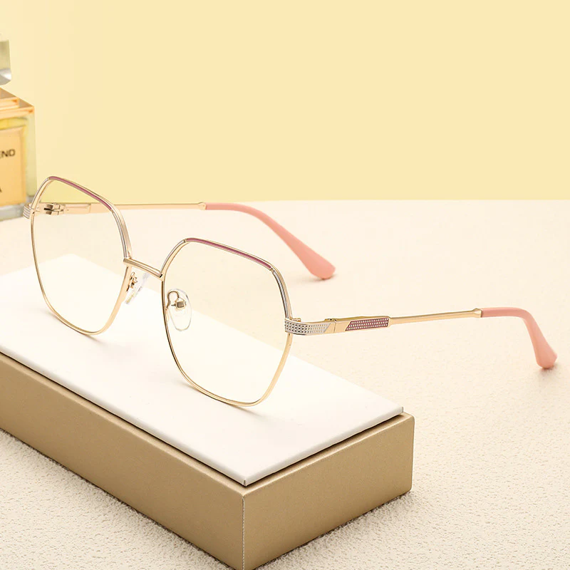 Metal Frame Geometric Glasses with Prescription Lenses VK2092 - Image 7