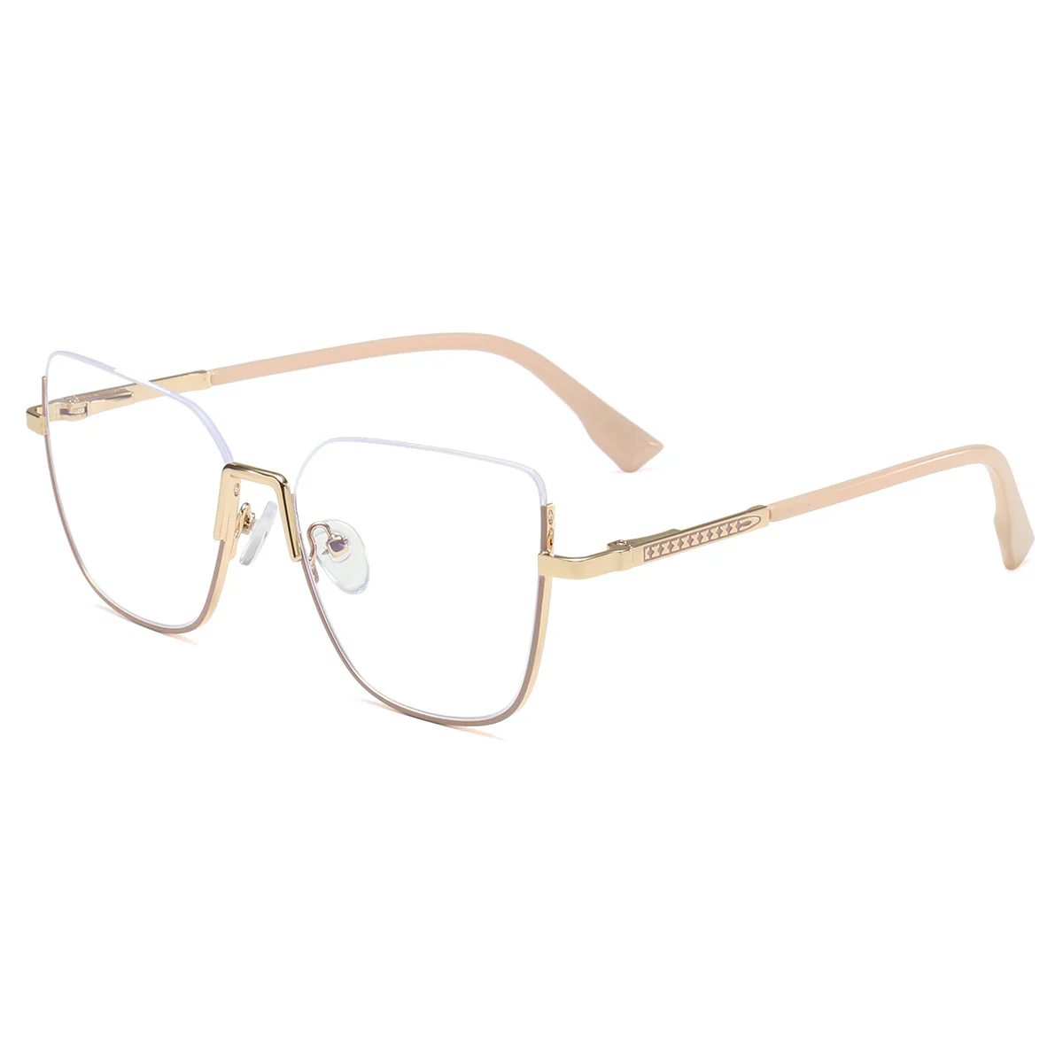 Stylish Semi-rimless Cat Eye Glasses Metal Frame for Women VK2117 - Image 12
