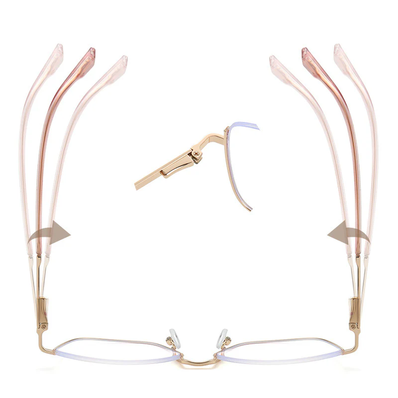 Stylish Semi-rimless Cat Eye Glasses Metal Frame for Women VK2117 - Image 4