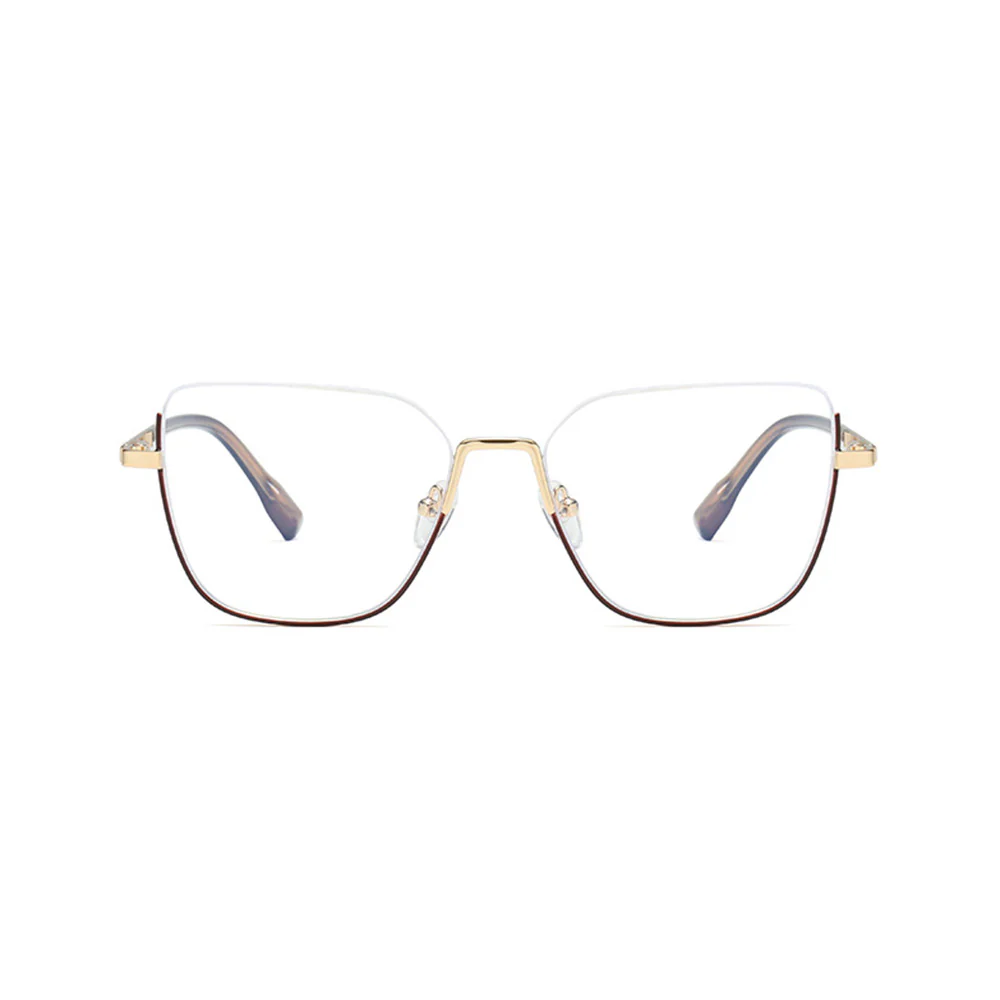 Stylish Semi-rimless Cat Eye Glasses Metal Frame for Women VK2117 - Image 7