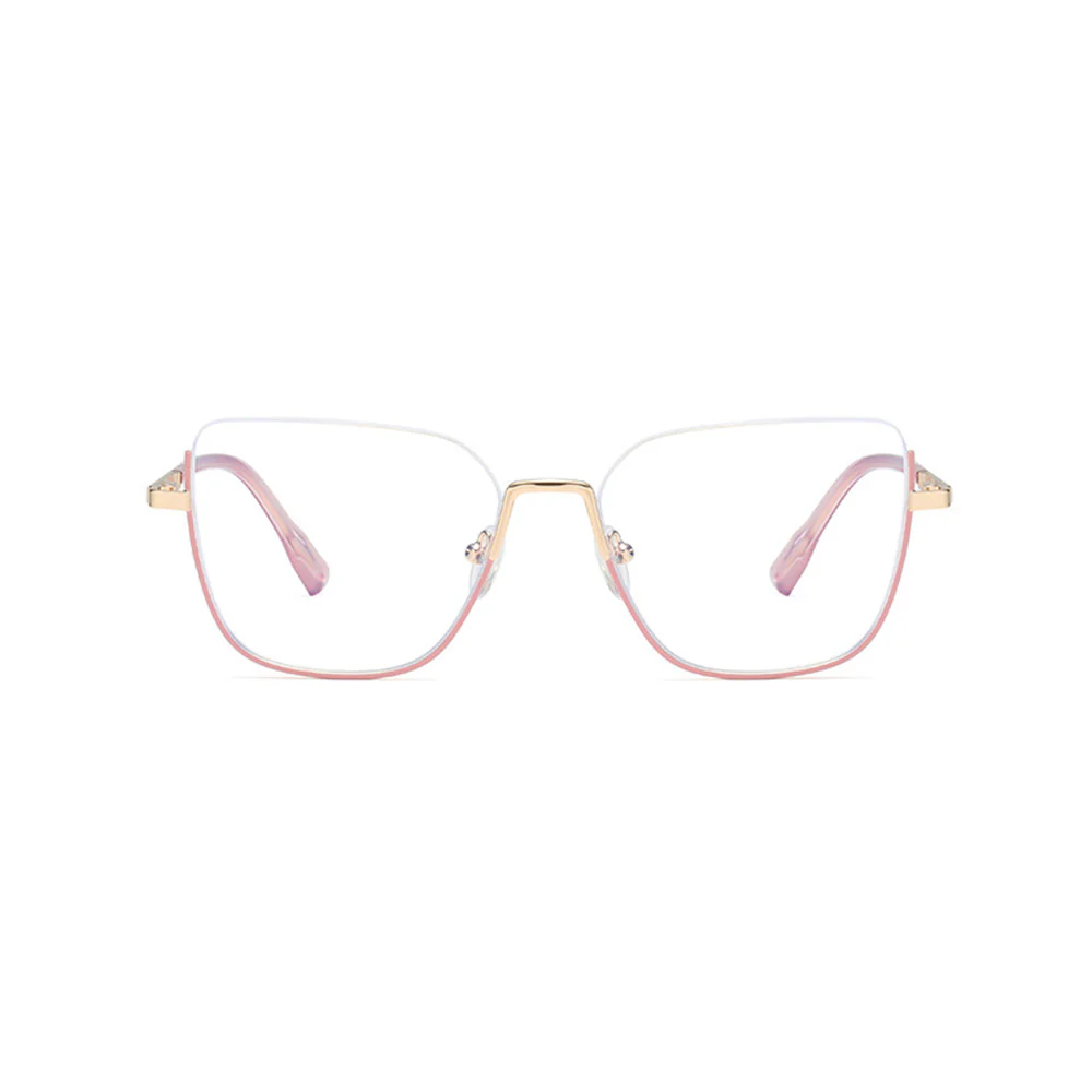 Stylish Semi-rimless Cat Eye Glasses Metal Frame for Women VK2117 - Image 9