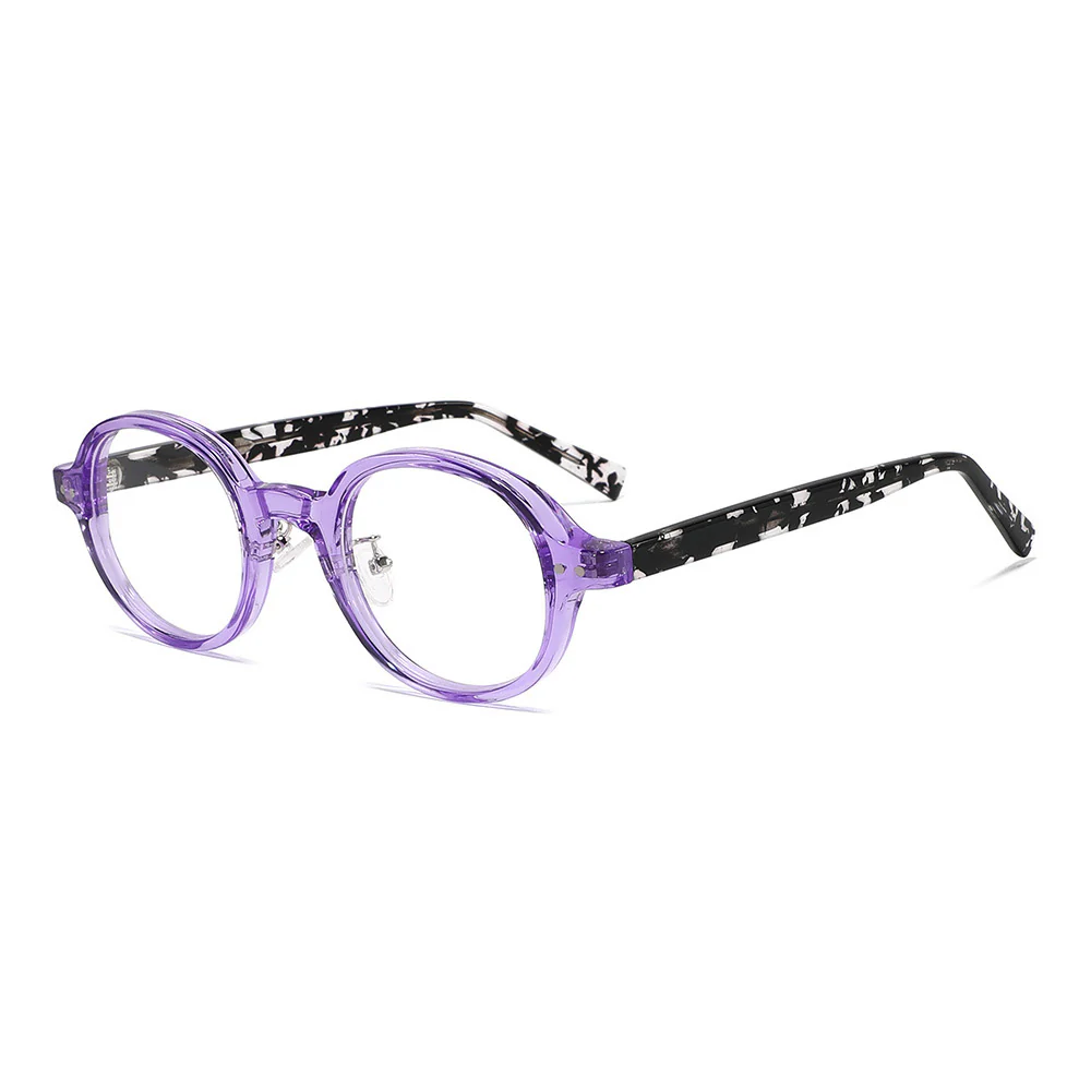 Retro Oval Blue Light Blocking Glasses Fake Glasses VK2119 - Image 10