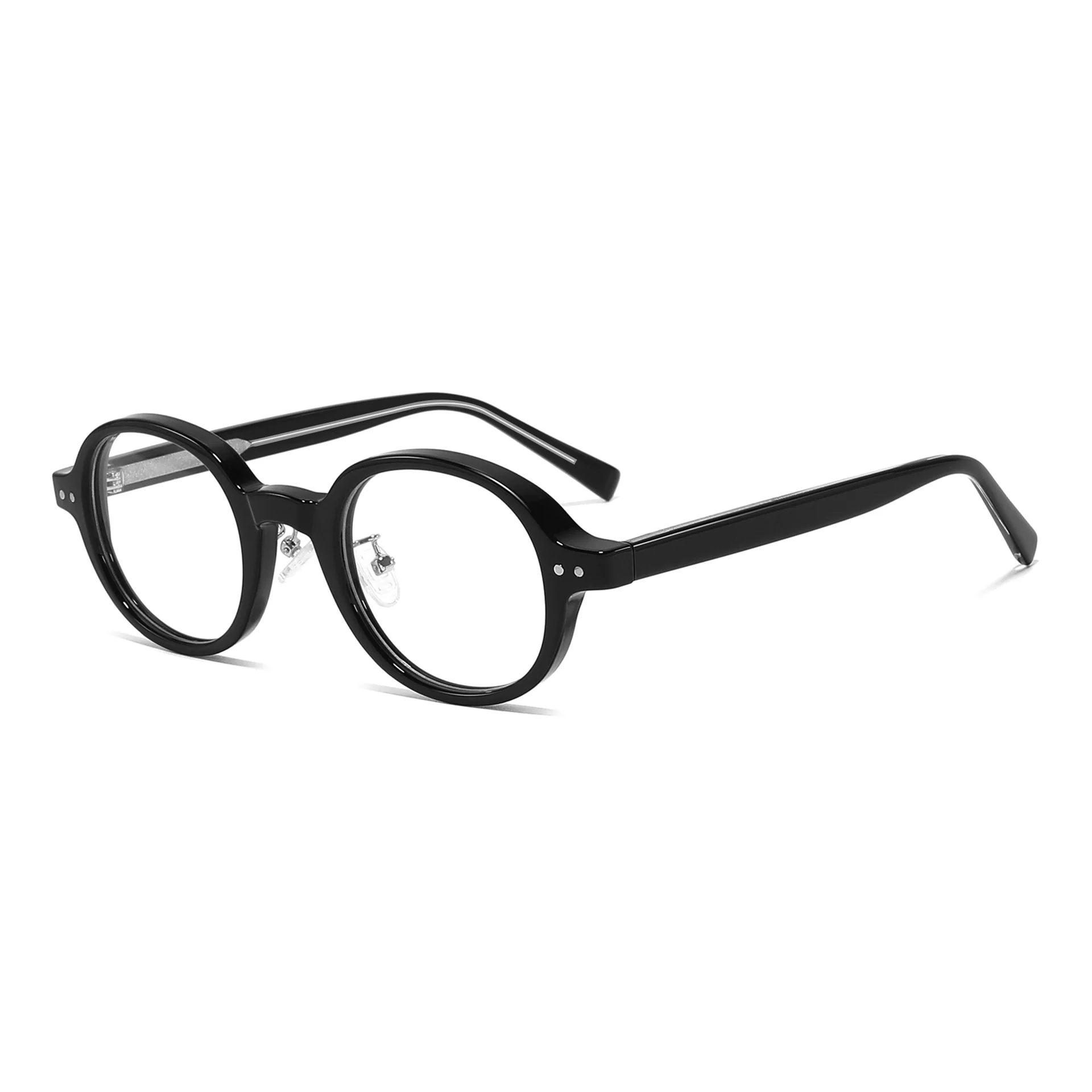 Retro Oval Blue Light Blocking Glasses Fake Glasses VK2119 - Image 2