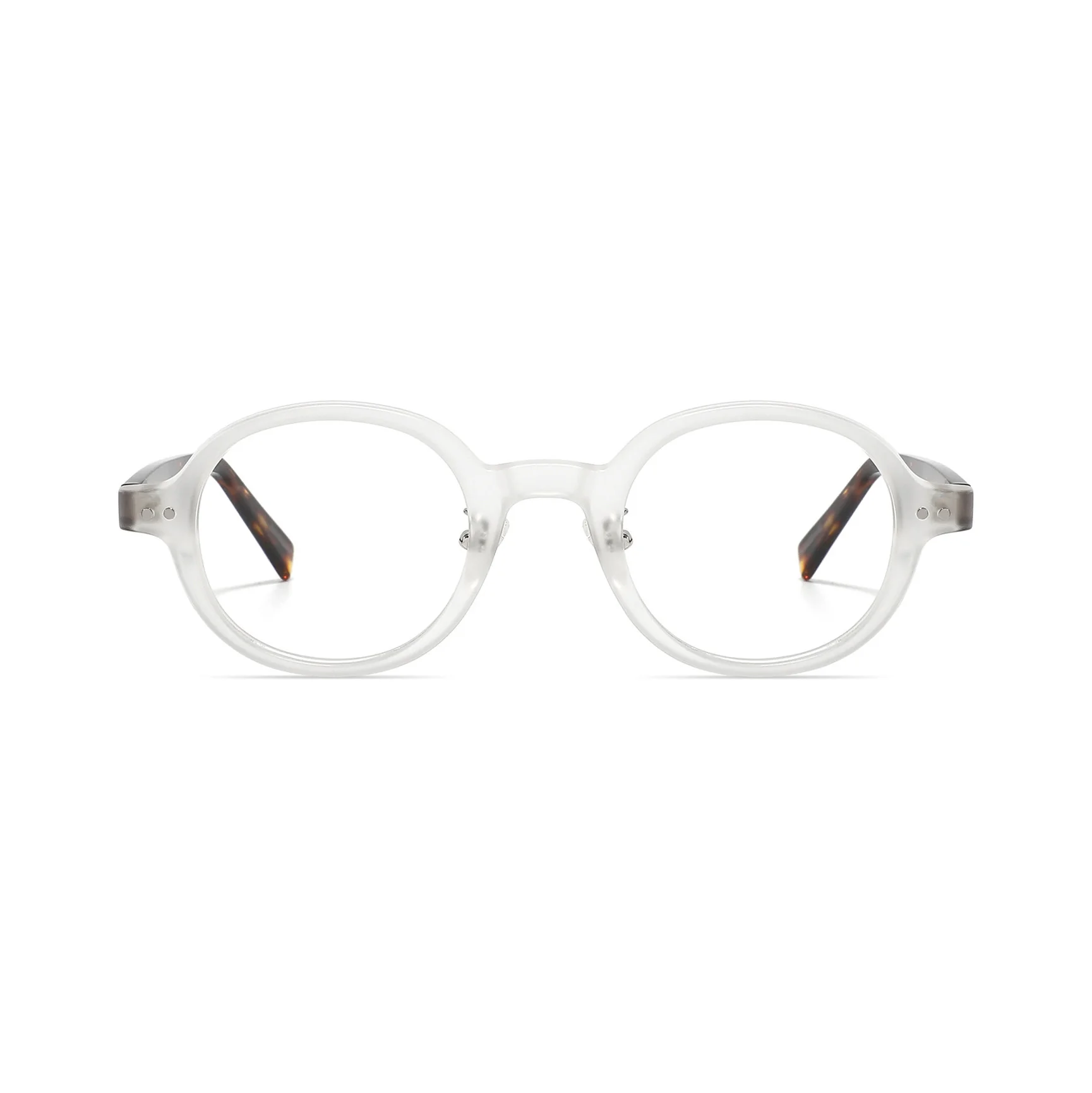 Retro Oval Blue Light Blocking Glasses Fake Glasses VK2119 - Image 5