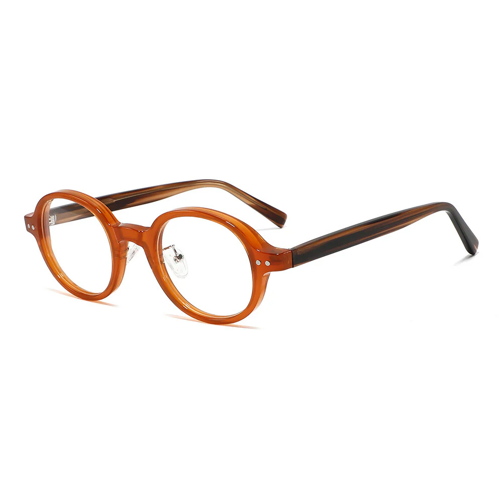 Retro Oval Blue Light Blocking Glasses Fake Glasses VK2119 - Image 8