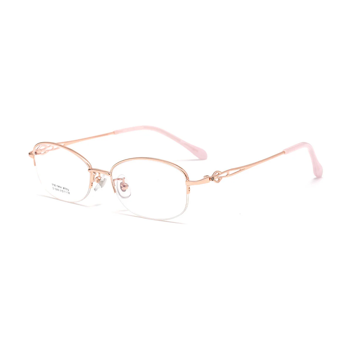 Stylish Oval Semi-Rimless Metal Glasses Lightweight & Elegant VK2120 - Image 10