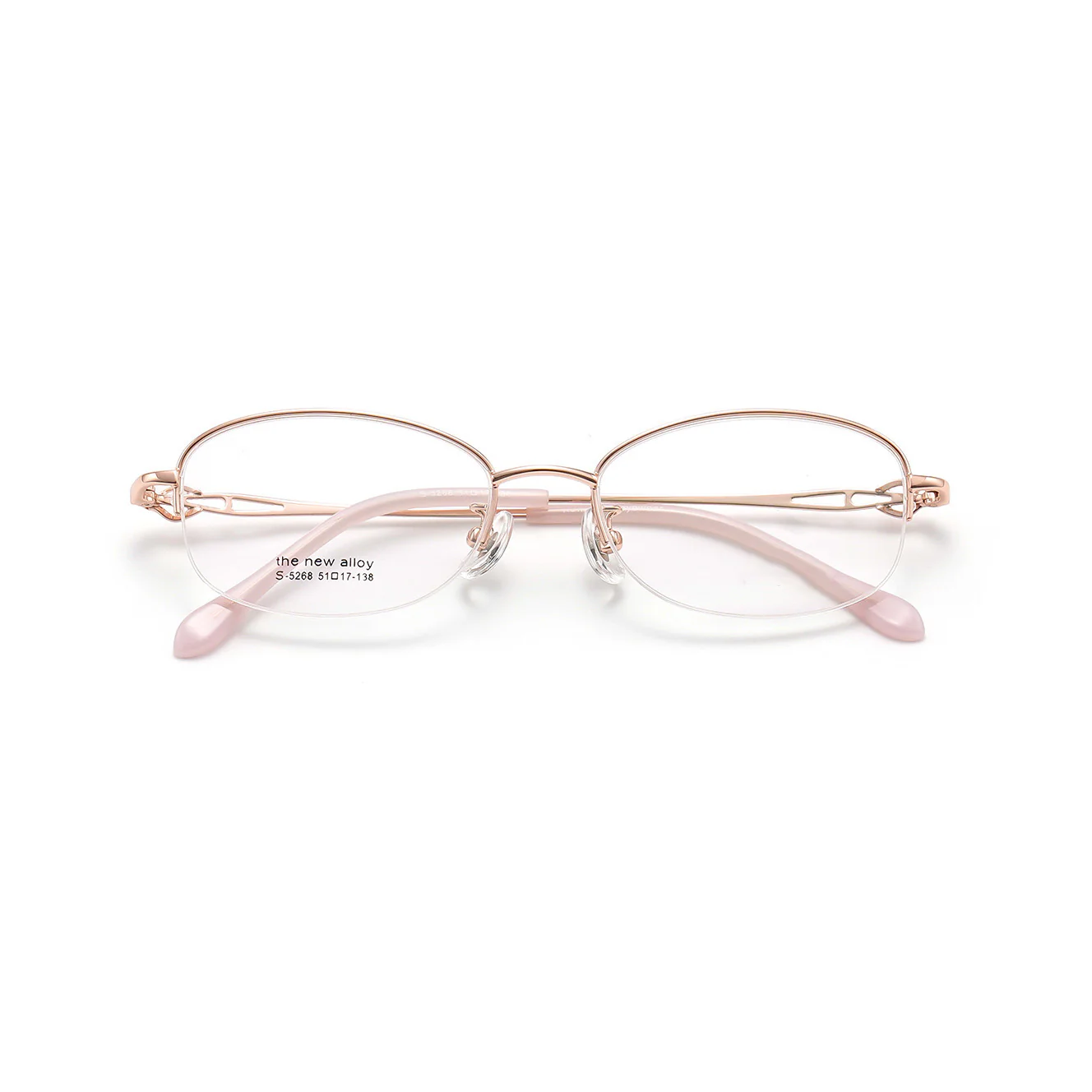 Stylish Oval Semi-Rimless Metal Glasses Lightweight & Elegant VK2120 - Image 9