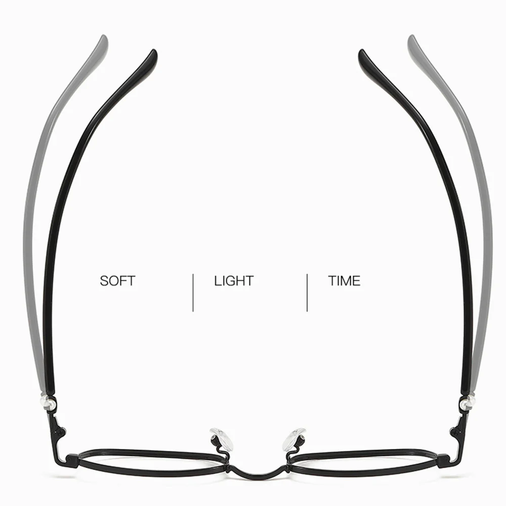 Metal Oval Prescription Glasses With Titanium Temple VK2123 - Image 3
