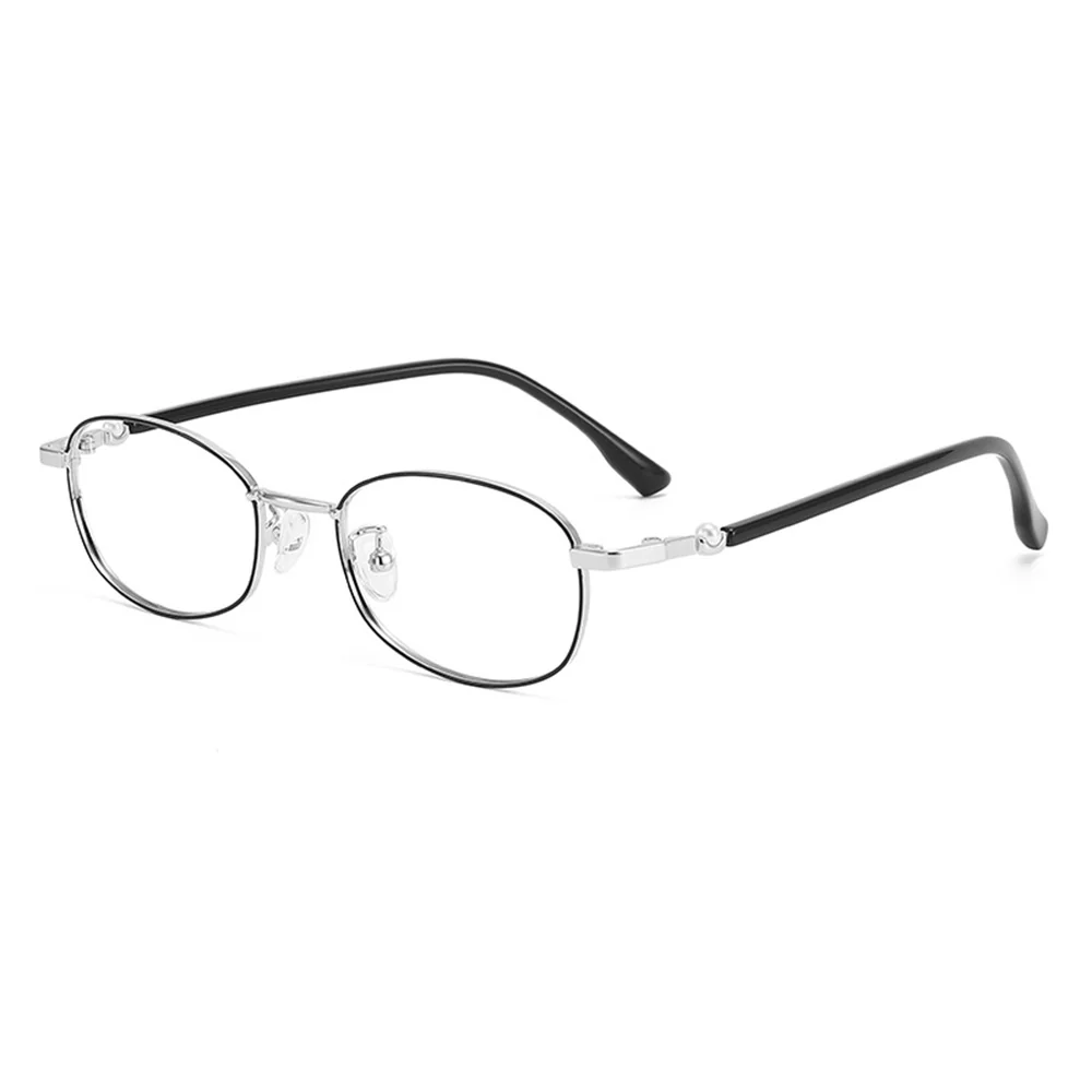 Metal Oval Prescription Glasses With Titanium Temple VK2123 - Image 7