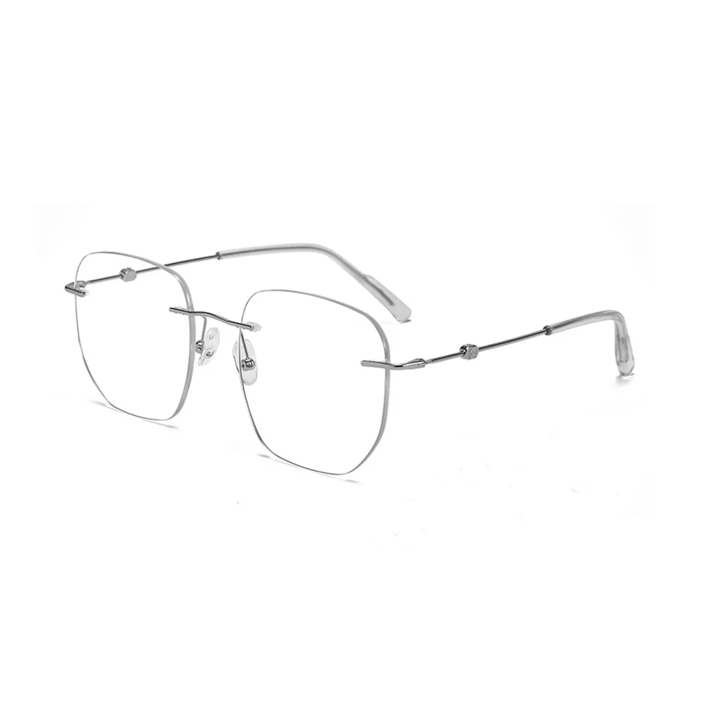 Rimless Square Glasses Blue Light Blocking VK2124 - Image 15