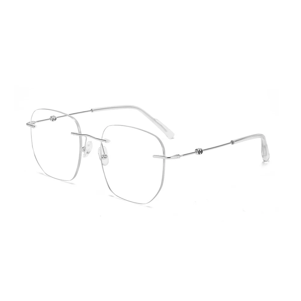 Rimless Square Glasses Blue Light Blocking VK2124 - Image 9