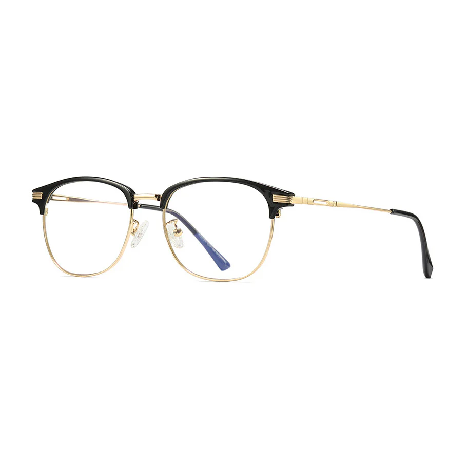 Blue Light Blocking Glasses Metal Browline Frame VK2127 - Image 2