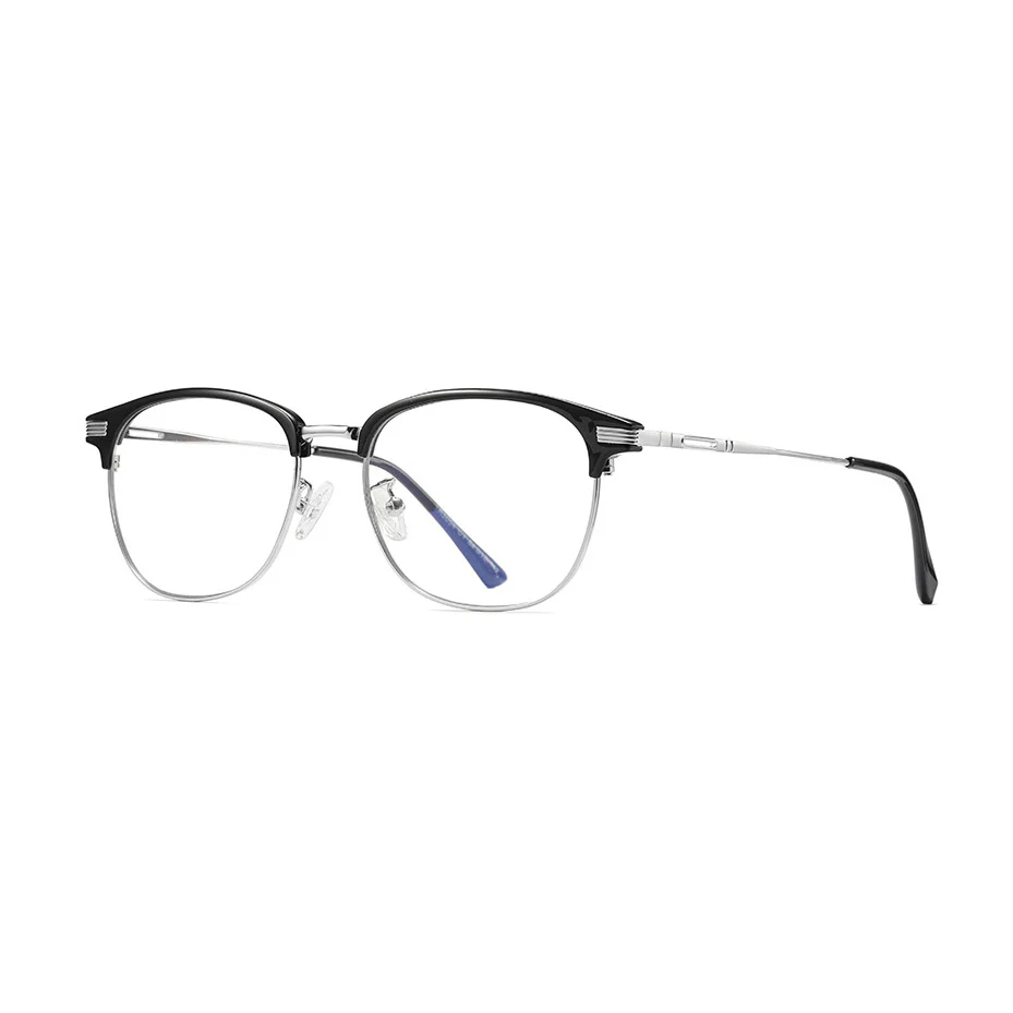 Blue Light Blocking Glasses Metal Browline Frame VK2127 - Image 9