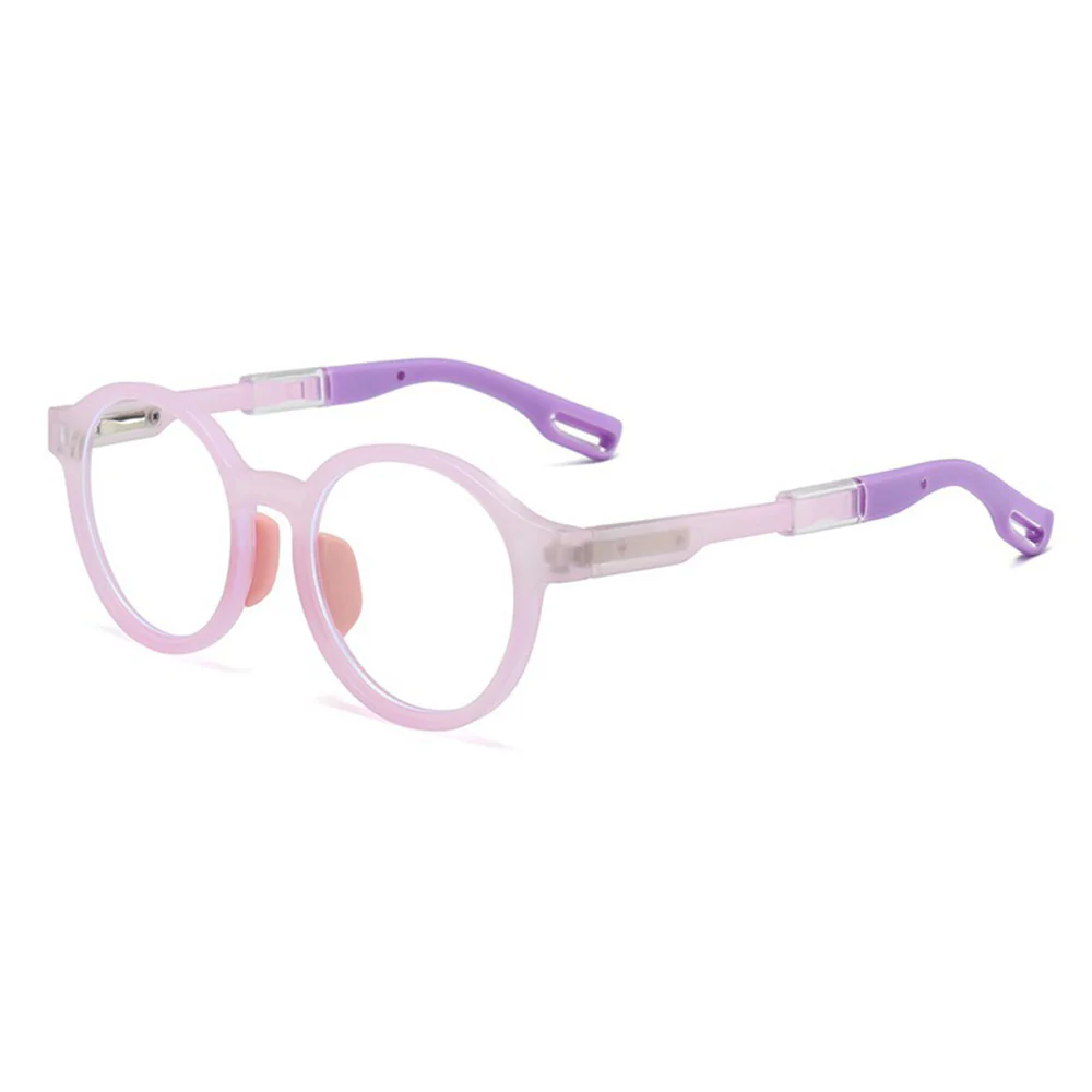 Kids Round Glasses with Spring Hinge Removable Nose Pads VK2134 - Image 2
