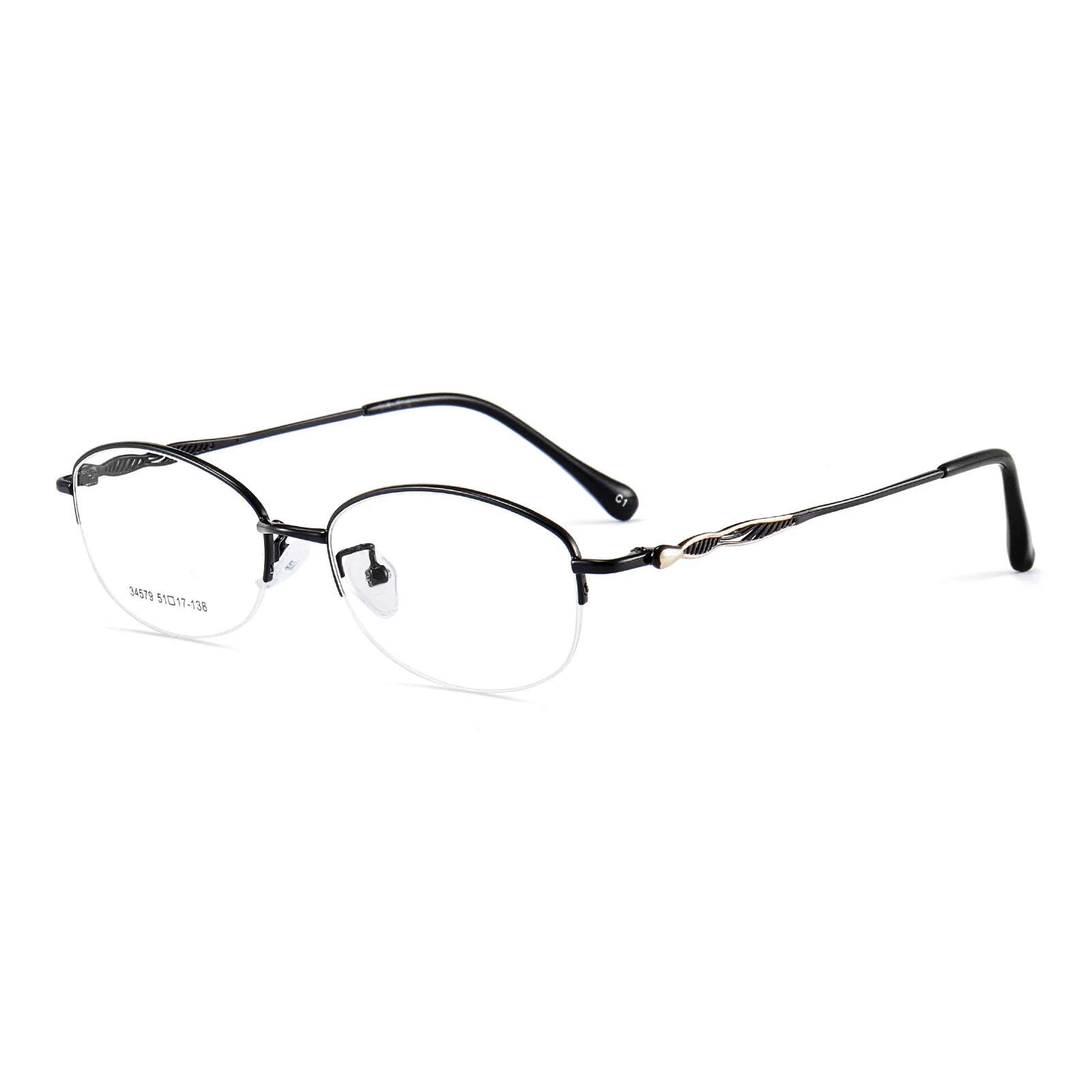 Oval Half Rim Glasses Metal Elegant Reading Glasses for Women VK2158 - Image 2
