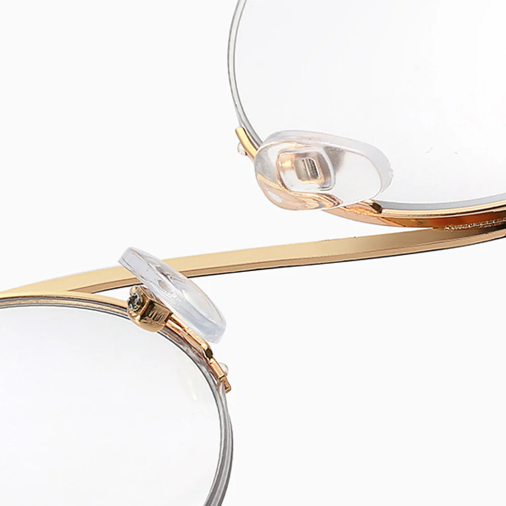 Niche Design Metal Half-Frame Round Glasses Artistic VK2169 - Image 4
