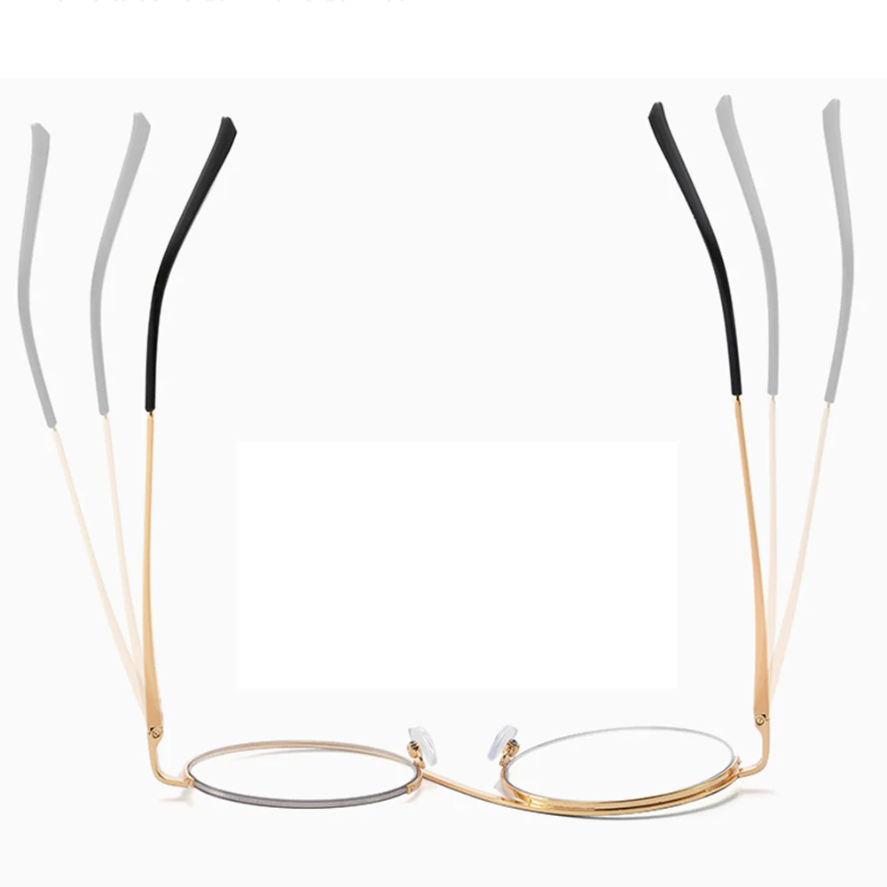 Niche Design Metal Half-Frame Round Glasses Artistic VK2169 - Image 5