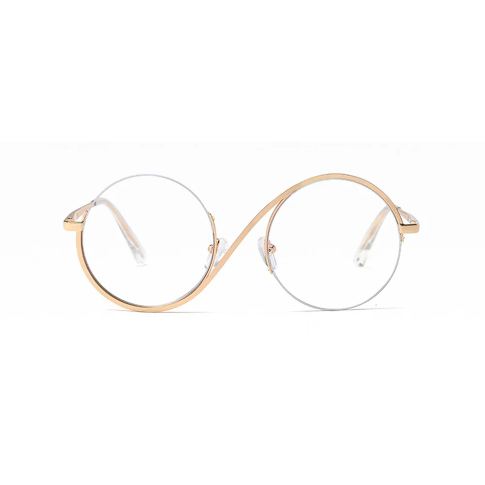 Niche Design Metal Half-Frame Round Glasses Artistic VK2169 - Image 7