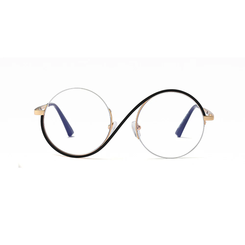 Niche Design Metal Half-Frame Round Glasses Artistic VK2169 - Image 9