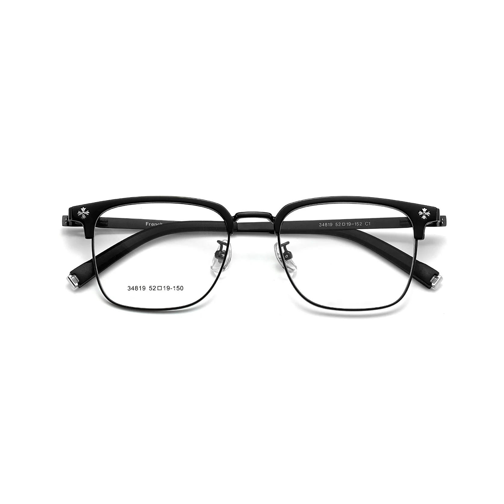 Light Luxury High-Grade Metal Browline Glasses Frame VK2183
