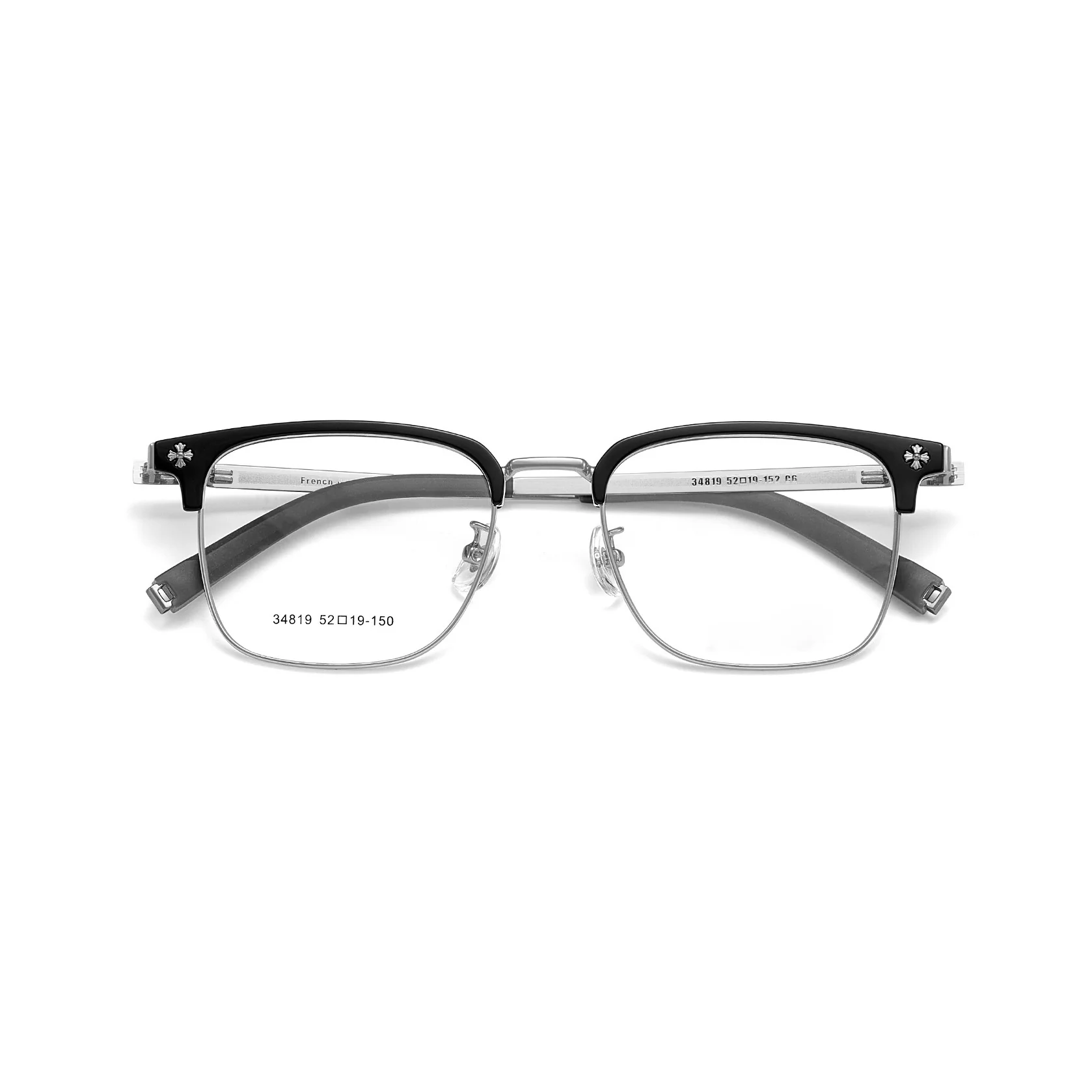 Light Luxury High-Grade Metal Browline Glasses Frame VK2183 - Image 6