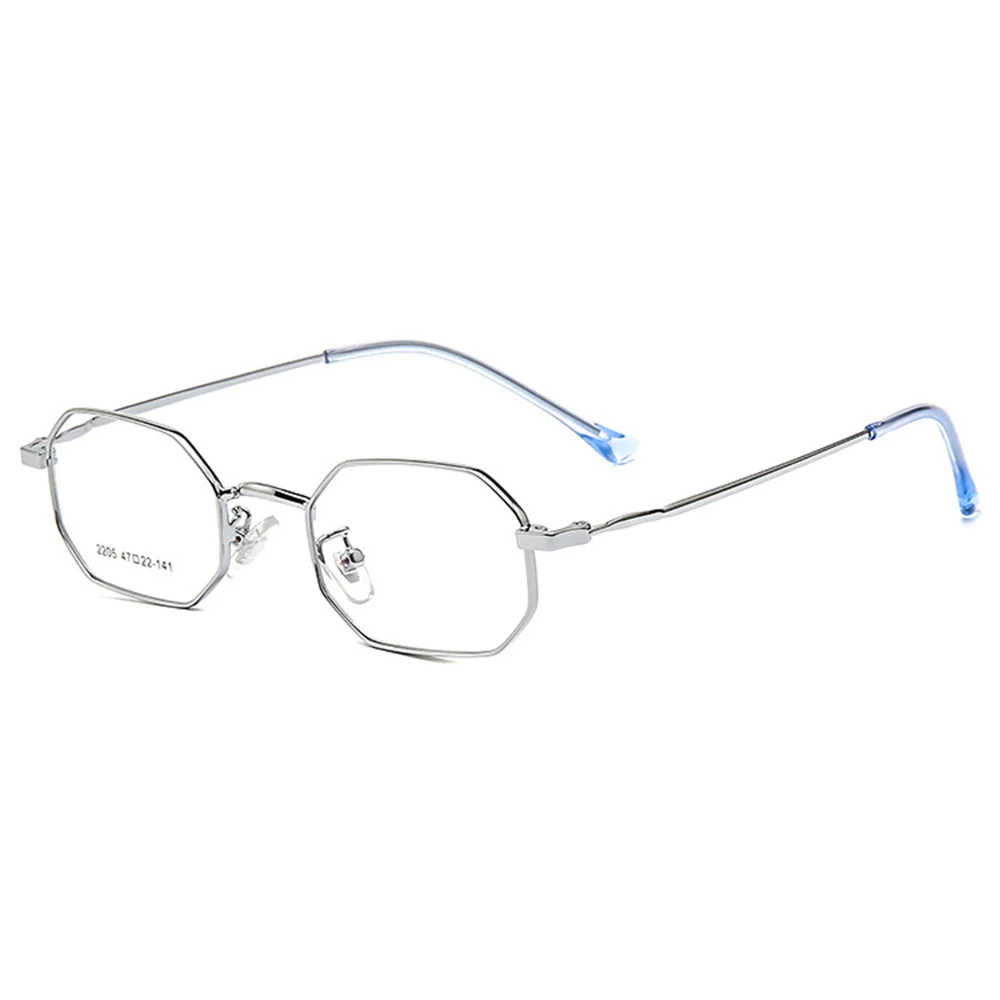 Geometric Polygonal Retro Metal Glasses Frame VK2185 - Image 7