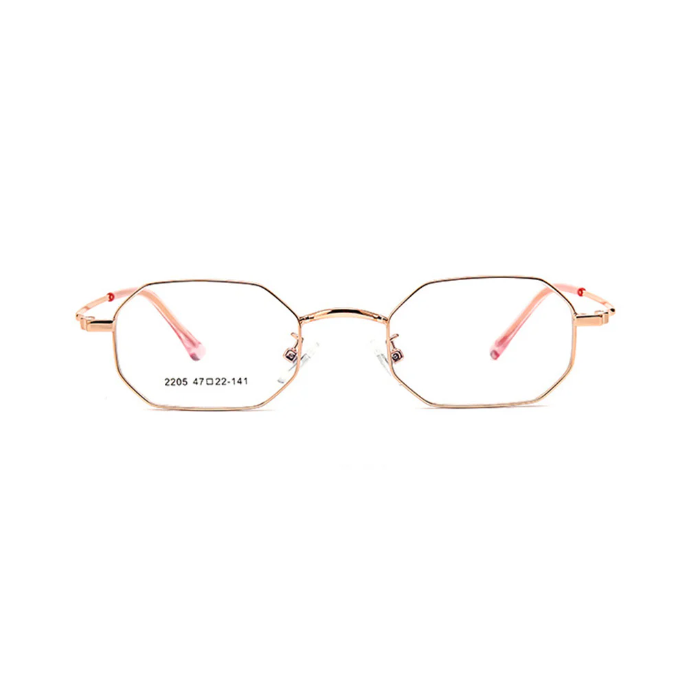 Geometric Polygonal Retro Metal Glasses Frame VK2185 - Image 8