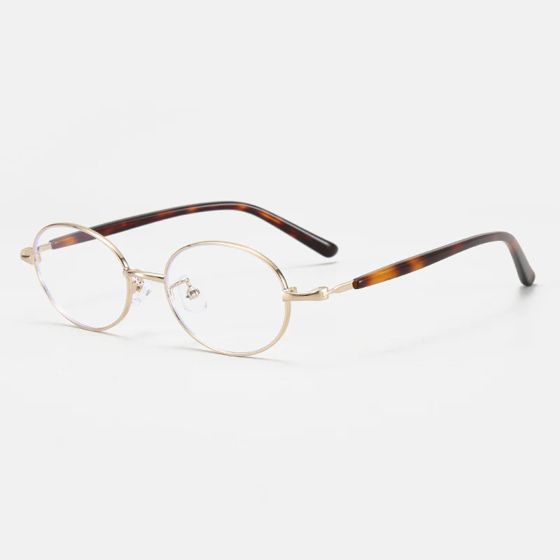 Metal Vintage Oval Glasses Blue Light Blocking VK2188 - Image 7