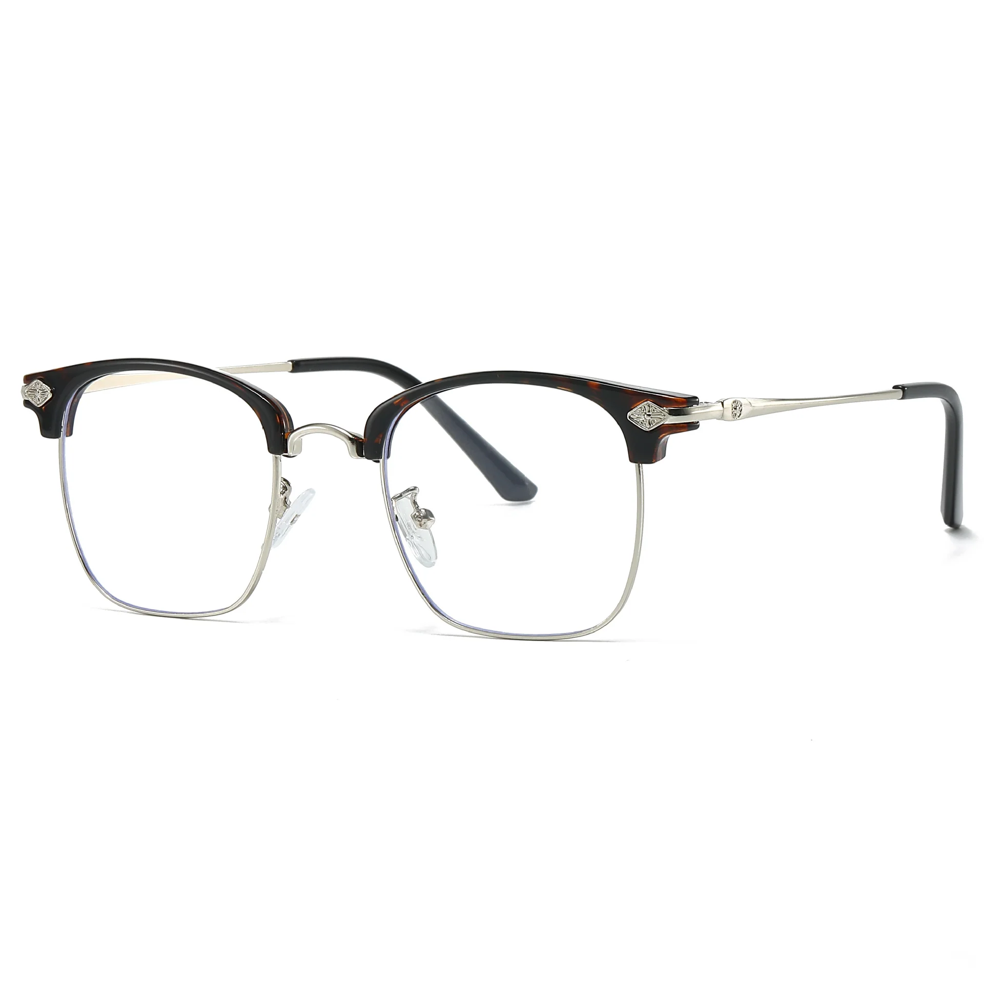 Unisex Metal Browline Glasses with Blue Light Protection VK2202 - Image 7
