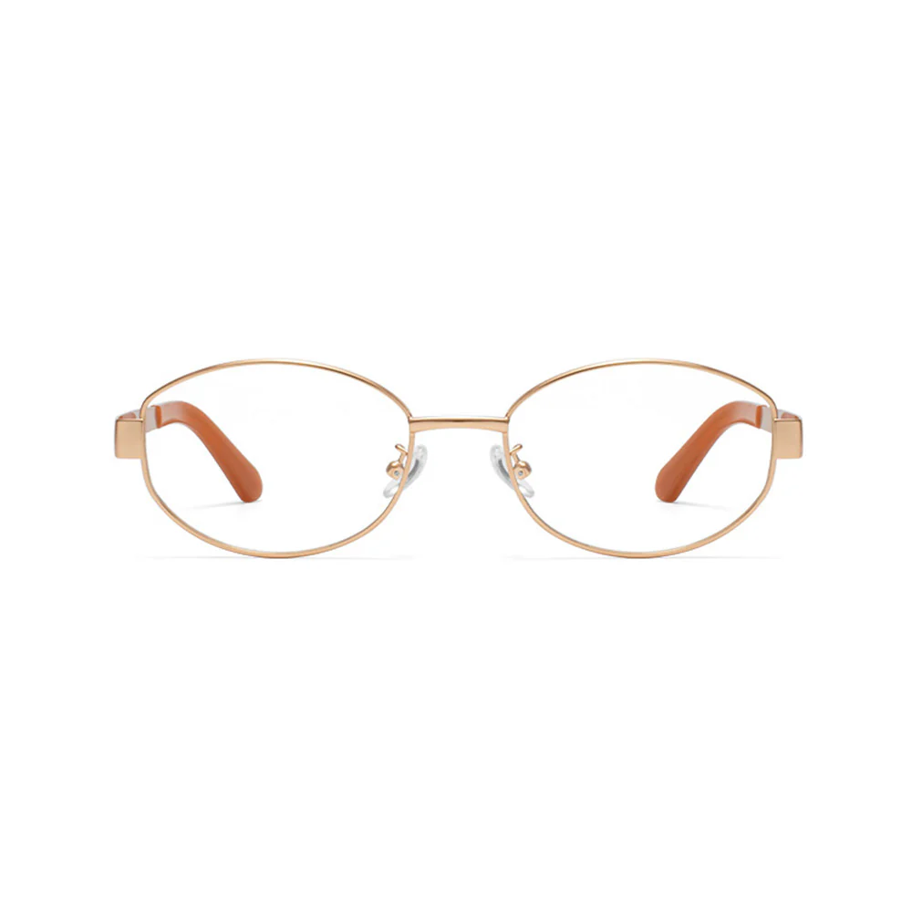 Trendy Oval Metal Glasses Frame with Thick Temples VK2209 - Image 5