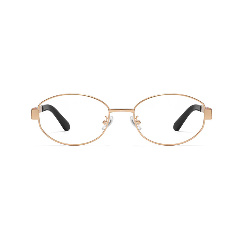 Trendy Oval Metal Glasses Frame with Thick Temples VK2209 - Image 7