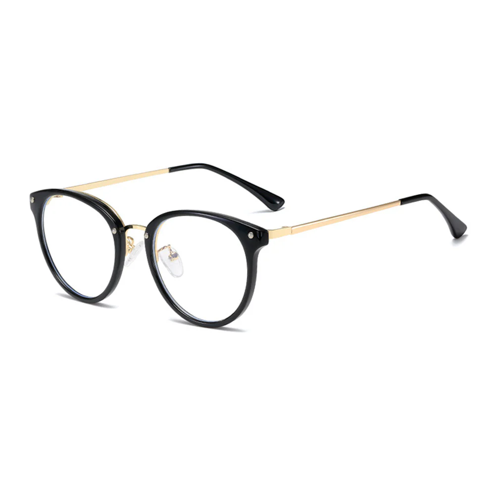 Round Blue Light Blocking Glasses TR+ Metal Frame VK2215 - Image 4