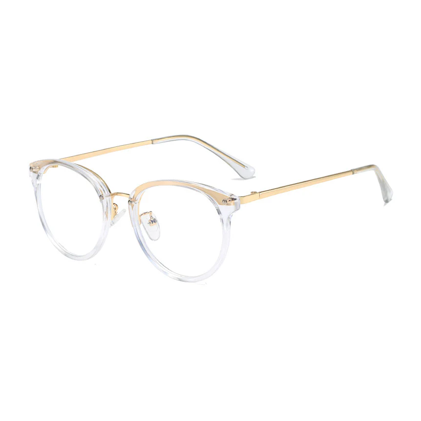 Round Blue Light Blocking Glasses TR+ Metal Frame VK2215 - Image 9