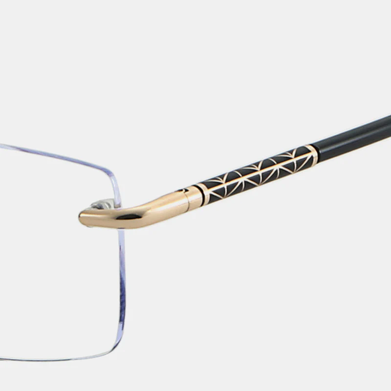 Rimless Metal Business Rectangle Blue Light Blocking Glasses VK2222 - Image 5