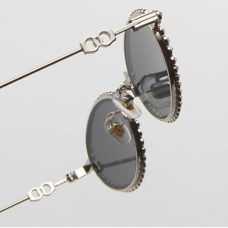 Full Rhinestone Oval Glasses Frames Y2K Fashion VK2228 - Image 4