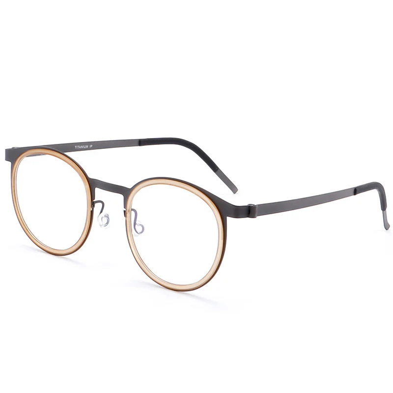 Round Retro Glasses Ultra-Light Pure Titanium Frames VK2229 - Image 9