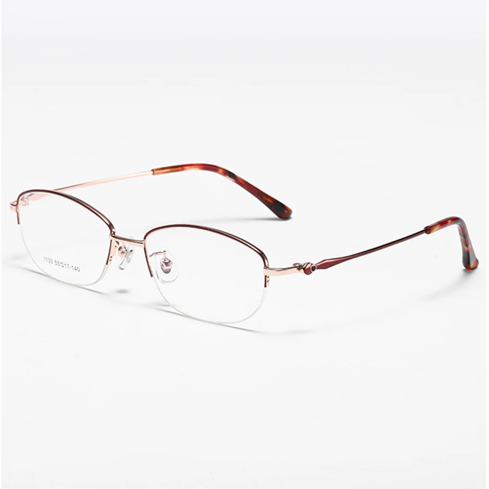Ultra-Light Oval Metal Eyeglass Frames for Women VK2237 - Image 2