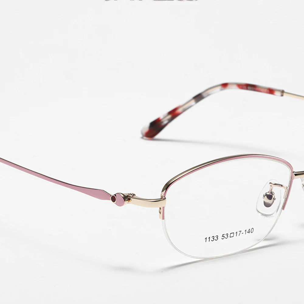 Ultra-Light Oval Metal Eyeglass Frames for Women VK2237 - Image 3