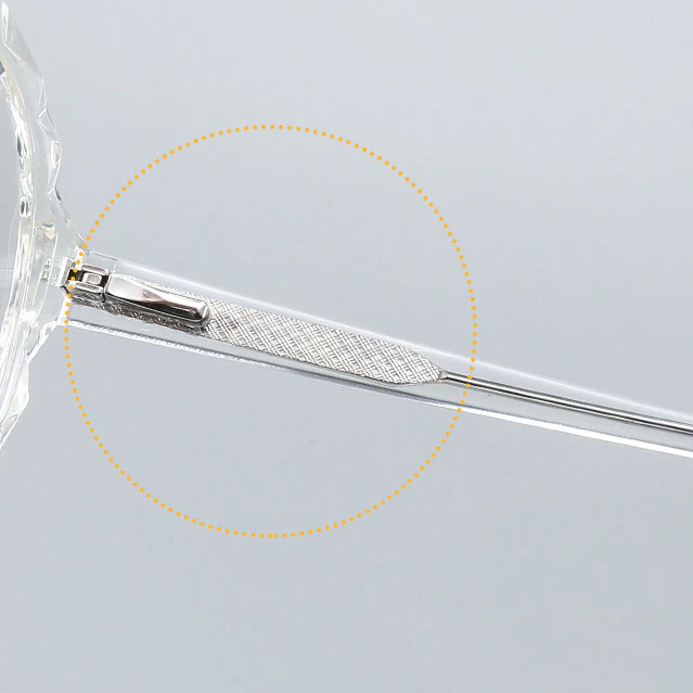 Crystal Rim Round Glasses with Spring Hinges VK2243 - Image 6