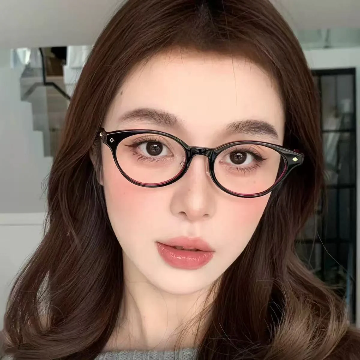 Trendy Round Women's Glasses Chic Frame VK2254 - Image 4