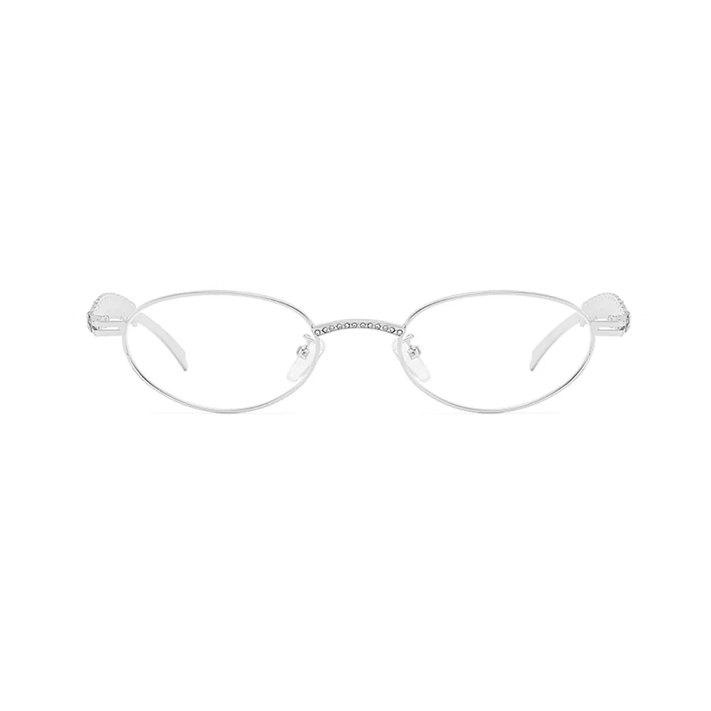 Trendy Oval Glasses with Rhinestone Detailing VK2256