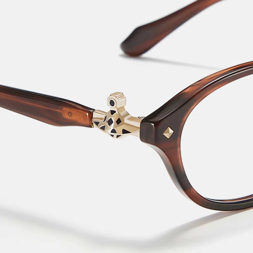 Oval Retro Glasses with Little Saturn Decor VK2265 - Image 3