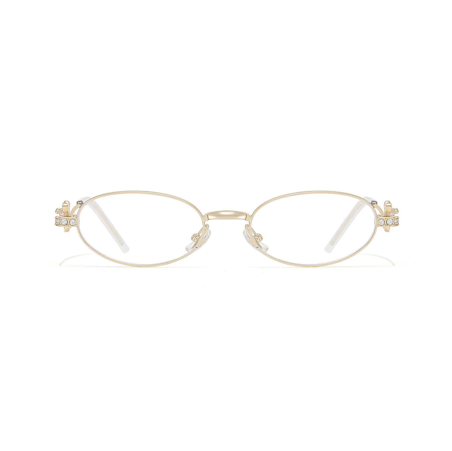 Oval Metal Rhinestone Glasses Y2K Style VK2270