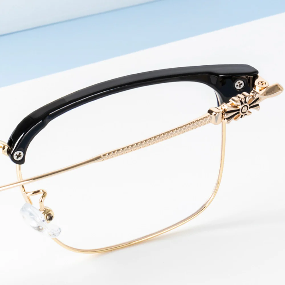 Chic and Lightweight Browline Metal Optical Glasses VK2278 - Image 3