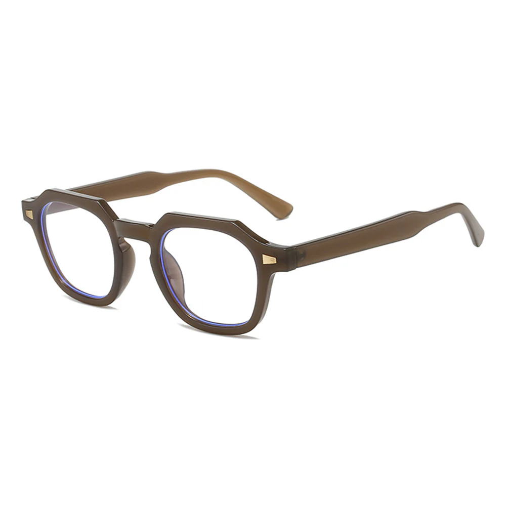 Irregular Geometric Retro Thick Frame Glasses VK2301 - Image 11