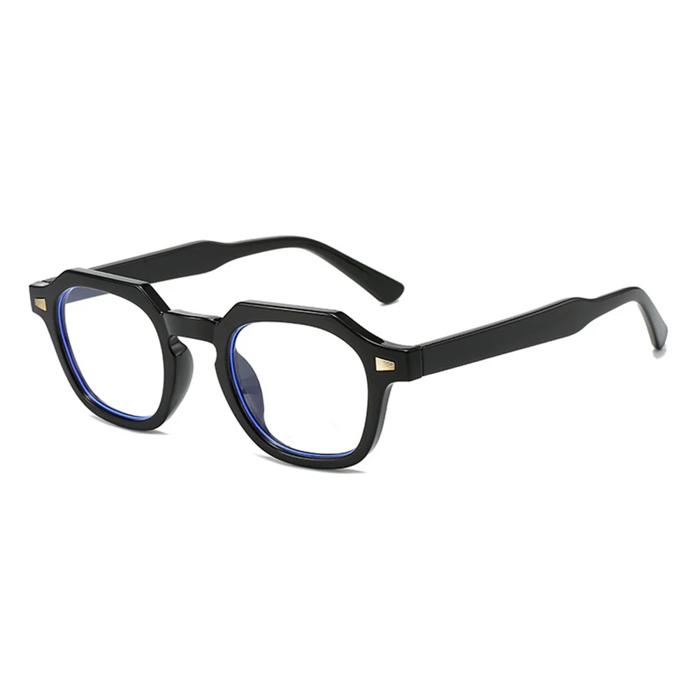 Irregular Geometric Retro Thick Frame Glasses VK2301 - Image 2