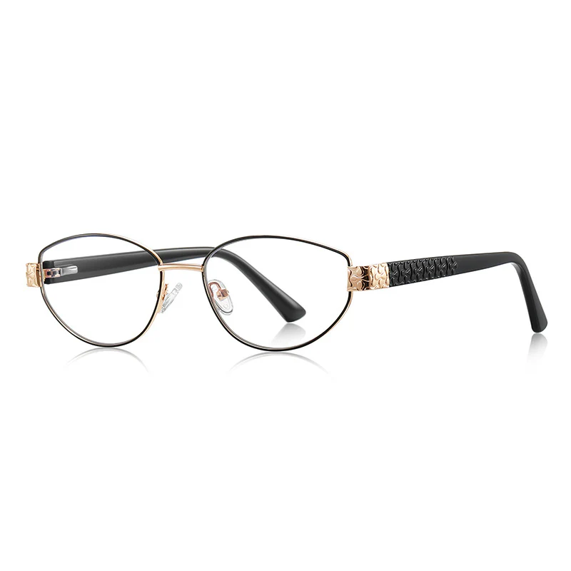 Elegant Metal Oval Glasses with Spring Hinges VK2311 - Image 2