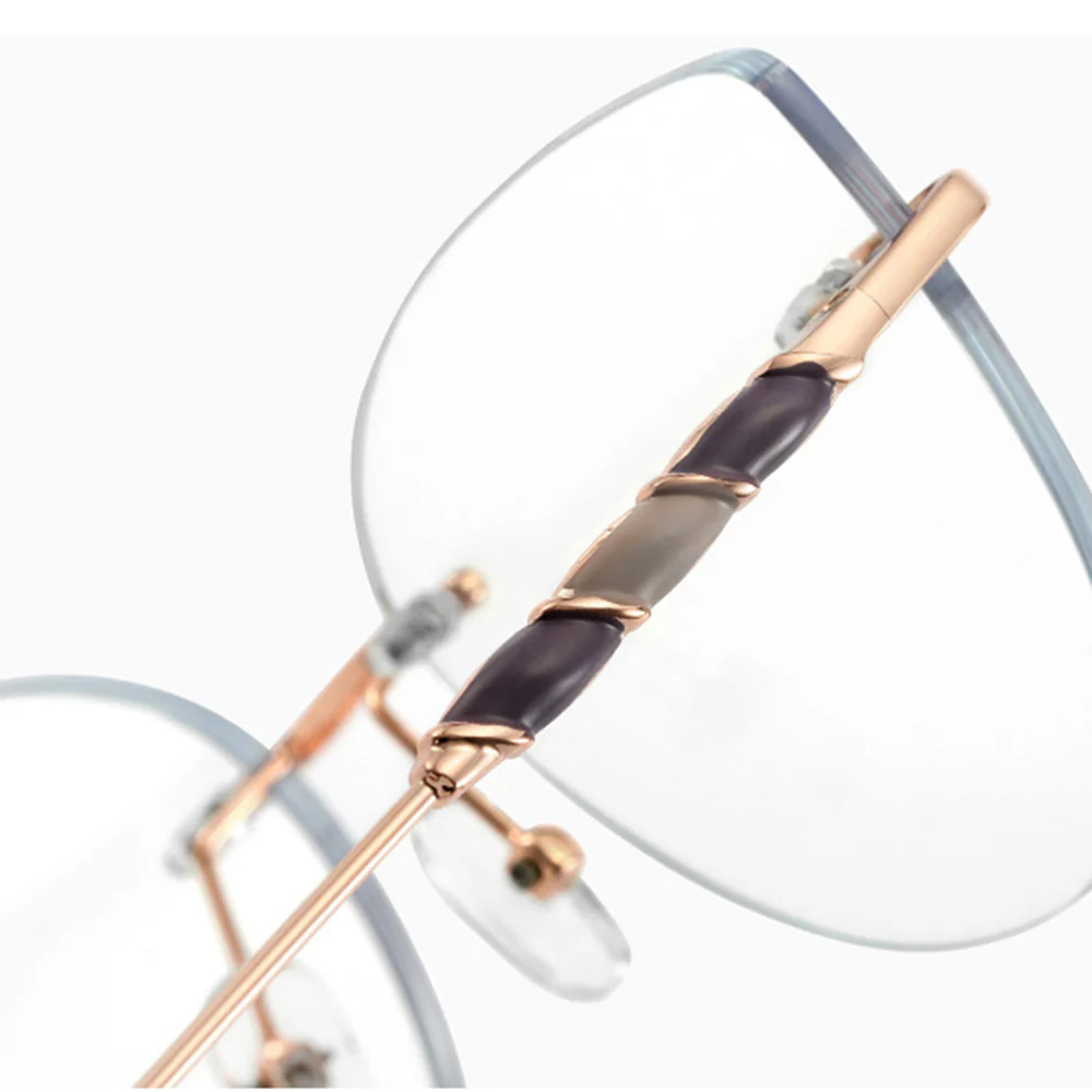 Rimless Cat-Eye Metal Glasses for Women VK2314 - Image 5