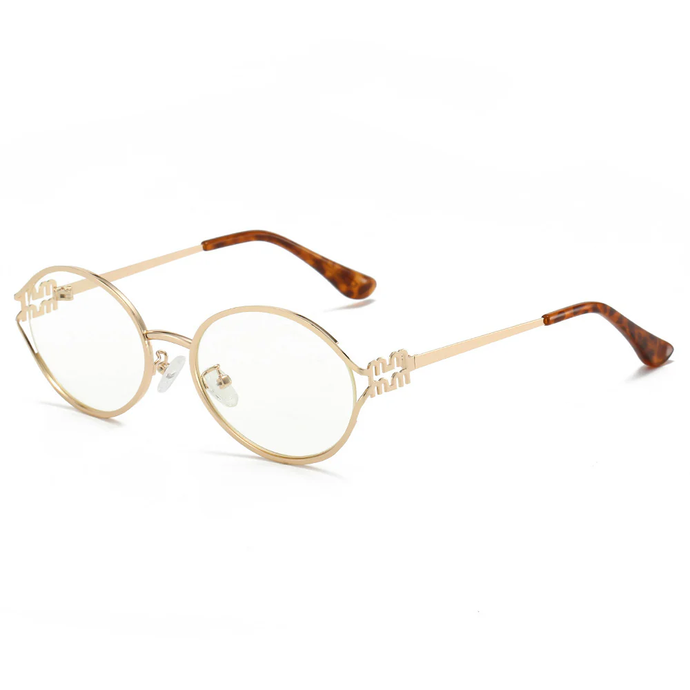 Chic Round Metal Glasses with Hollowed Design VK2316 - Image 2